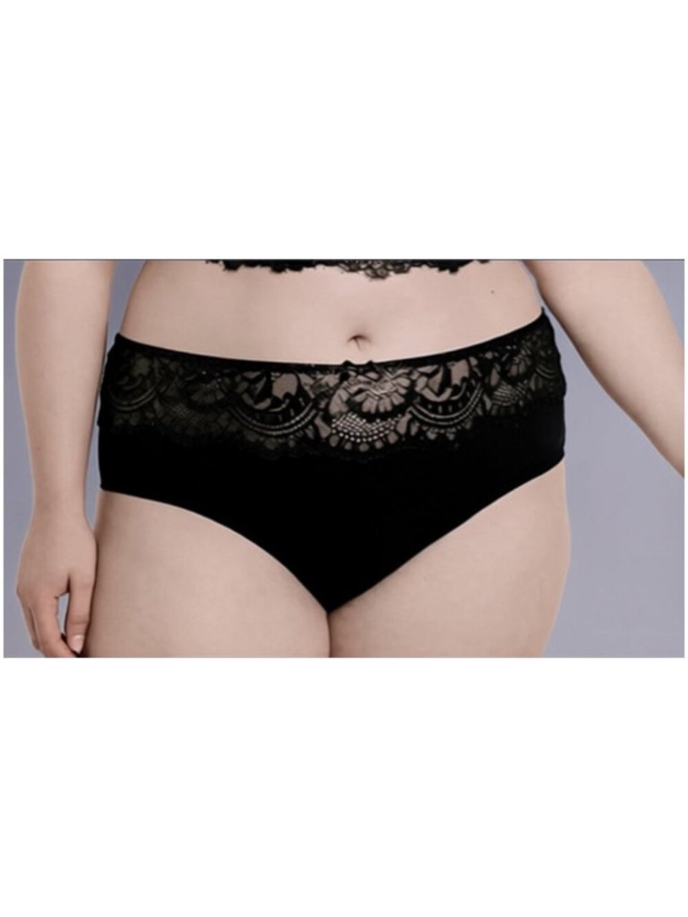 NEW Lane Bryant Cacique Mid Waist Lace Cheeky Panty Strappy Back Black 22/24